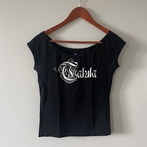 Talula T-Shirt in Black with White Text